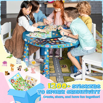 Sinceroduct Stickers for Kids, 1300+ Cute Animals Water Bottle Stickers, 8 Kids Stickers with Different Theme Scrapbooking Stick