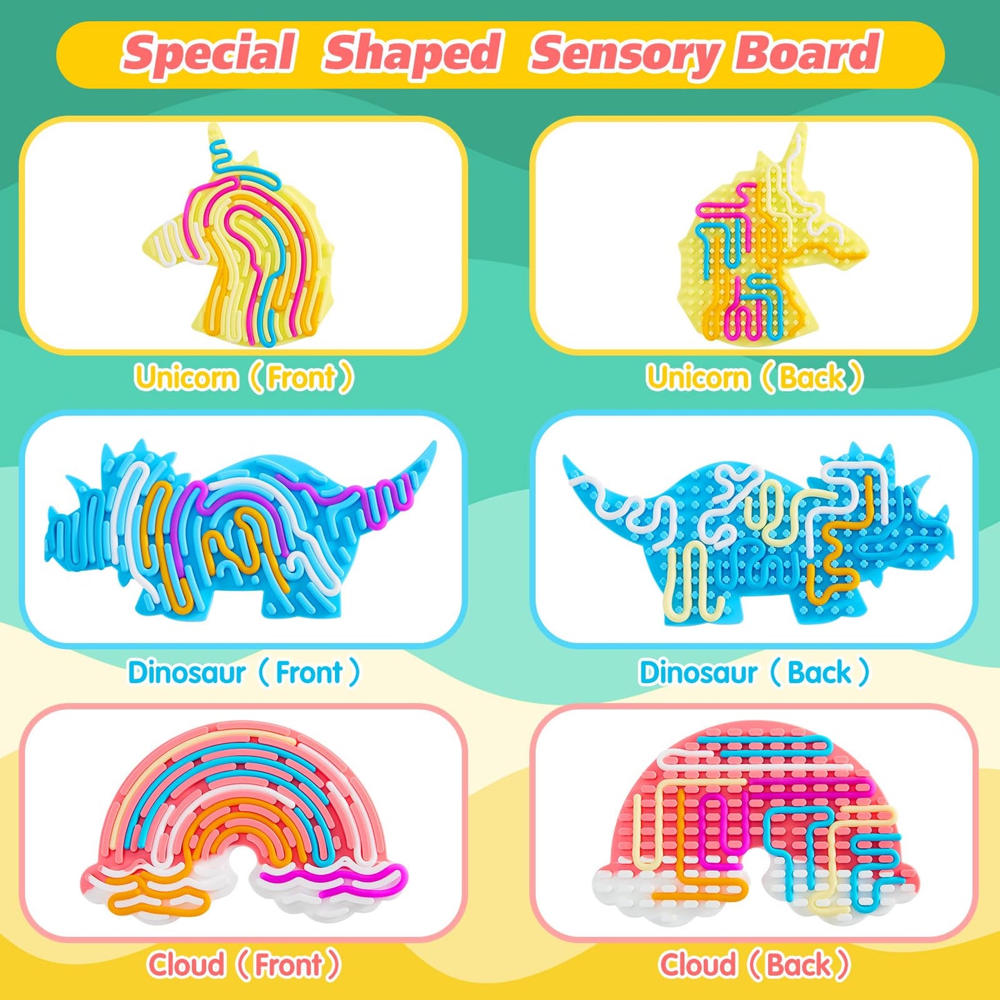 3Pcs Sensory Activity Board, Fidget Sensory Toys For Kids Adults, Duble Sided Design Kids Busy Board For Fine Motor Skill, Calm Down Fidget Toy For Stress Relief, Calming, Focus, Adhd And Autism