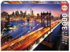 Educa - Manhattan At Sunset - 3000 Piece Jigsaw Puzzle - Puzzle Glue Included - Completed Image Measures 47.25' X 33.5' - Ages 14+ (18508)