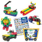 Clics Basic Set of 560 Pieces  Construction Toys for 3 Year Old  20 in 1 rollerbox of Blocks to Learn Shapes and Colors  Educational STEM Toys. No BPA  PVC. Dishwasher Safe  Recycled Plastic.