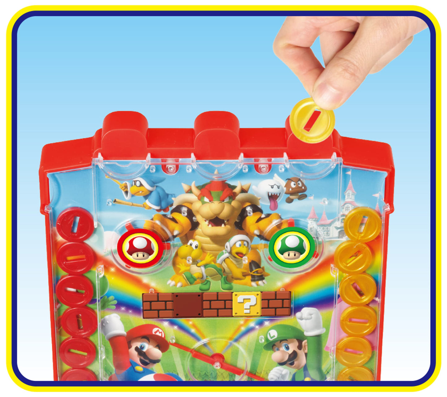 EPOCH Super Mario Lucky Coin Game - Tabletop Skill Game for 1-2 Players - Multi Color - Model 7461 - Fun Coin Collecting Action