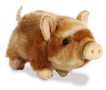 Aurora Adorable Miyoni Tots Pot-Bellied Piglet Two Color Stuffed Animal - Lifelike Detail - Cherished Companionship - Brown 11 I