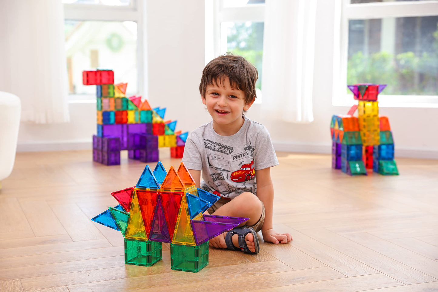 MEGAGONTILES 66PCS enhanced MagneticTiles  MagnetTiles  STEM AUTHENTICATED  Magnetic Blocks Polygons Magnet Set  Magnetic Building Blocks  Magnets for Kids  MagneticTile Toy Boys Girls Age 3 4 5 6 7 8