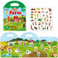Igetooy Reusable Sticker Books For Toddlers 1-3, Farm Stickers For Kids, Stickers For Toddlers 3+ Ages, Airplane Train Car Travel Essentials Toy For Kids Girls Boys