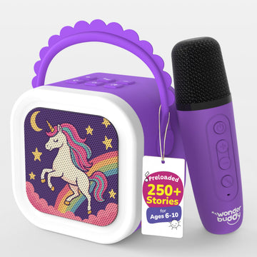 Wonderbuddy Storybox Mini, 250+ Stories Preloaded, Karaoke Mic For Singing, Rgb Lights, Kids Bt Speaker, Musical Toy, Storytelli