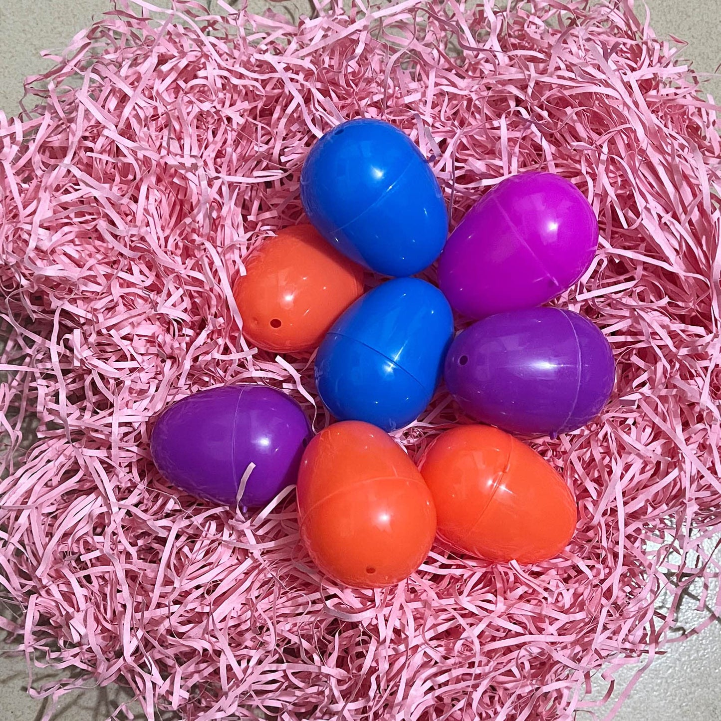 24 Fillable Plastic Easter Eggs Hunt Party Supply Pack - 2.5'' Assorted Color Plastic Eggs
