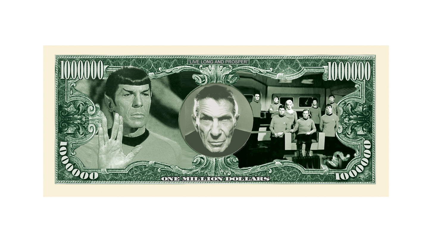 Set of 5 - Leonard Nimoy Star Trek Spock Collectible Million Dollar Bill