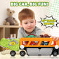 Dinosaur Toys for Kids 3-5, 5-7 Year Old Boys, Big Dinosaur Truck with 10 Mini Car, Dinosaur Cars for Toddlers 3-4 Years, Kids T