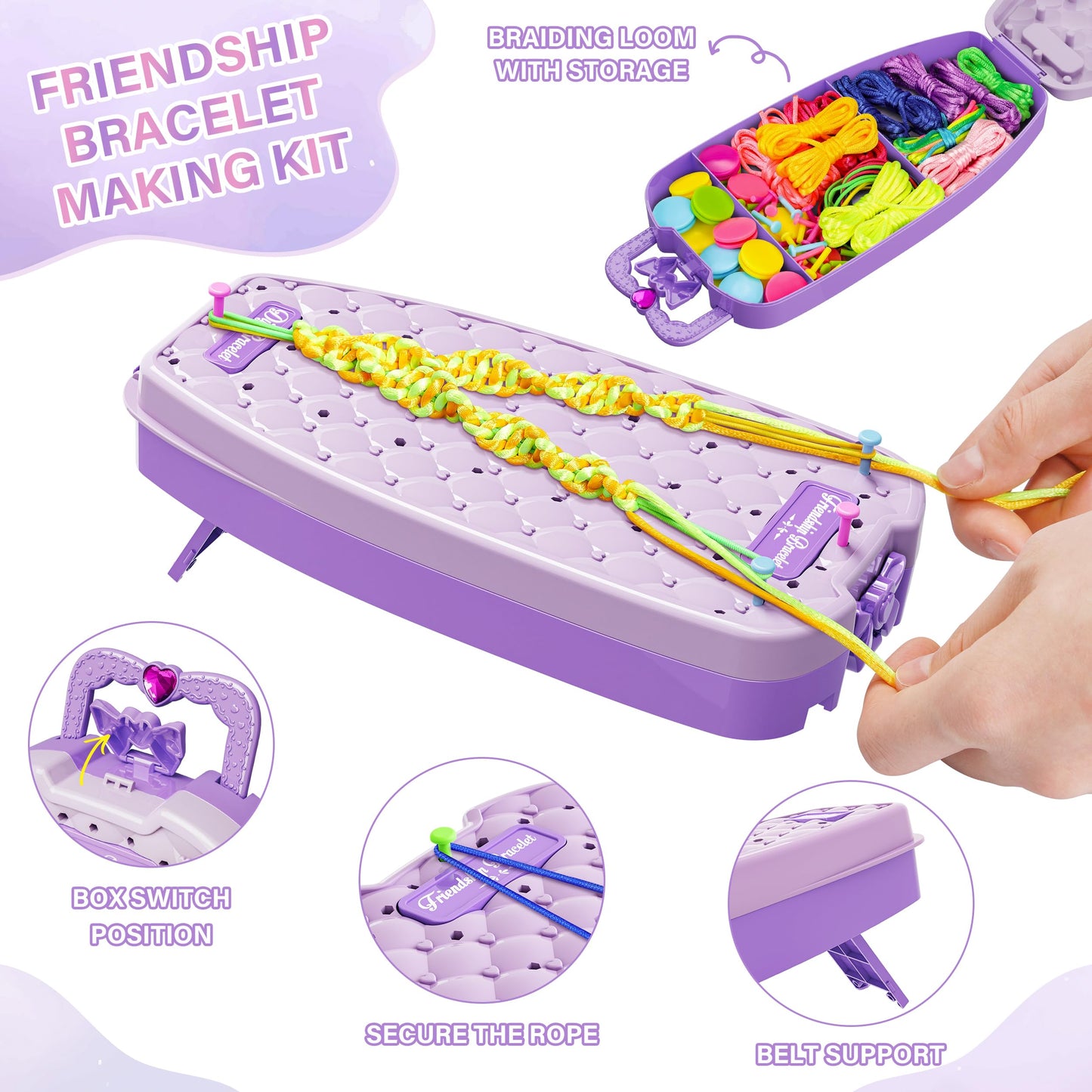 Friendship Bracelet Making Kit for Girls,DIY Arts and Crafts Toys,Jewelry String Maker Kit,The Best Birthday Gifts Ideas for Gir