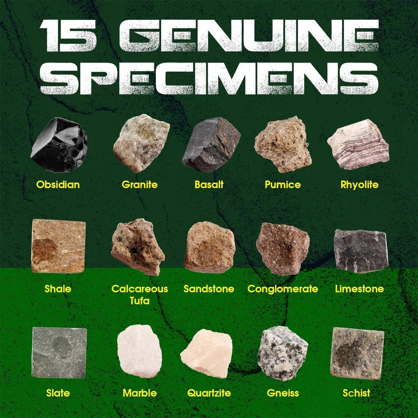 Xxtoys Rock Stone Colletction Science Kit Geology Kid Specimens Gift Presents 15Pcs Magnifier Included