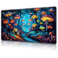 MTG Playmat Game Play Mat for MTG TCG 24 x 14 inches Cards Game Playmats Trading Card Game Stitched Play Mats Commander Deck Gaming Desk Mat Card Gameplay Mats Forest Glowing Mushroom