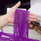 ZYFLSQ 100 Pcs 33'' 7mm Metallic Purple Beads Necklaces, Bulk Mardi Gras Beaded Necklaces, Party Beads Costume Necklaces