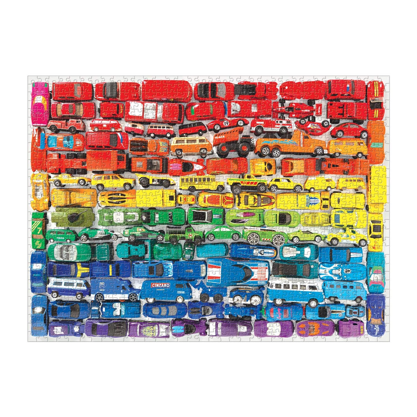 Galison 1000 Piece Rainbow Toy Cars Jigsaw Puzzle for Families and Adults, Finished Puzzle is a Unique Rainbow Image, Photo Art