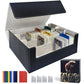 Basketball Card Deck Box For Trading Cards With 4 Supporters,1800+ Tcg Storage Box With 10 Colorful Dividers,Waterproof Magnetic