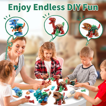 Yerloa 8pcs Dinosaur Toys for Kids 3-5 5-7, Dinosaur Take Apart Toys for Boys 3 4 5 6 7 8 Year Old Toddler Kids Party Birthday G