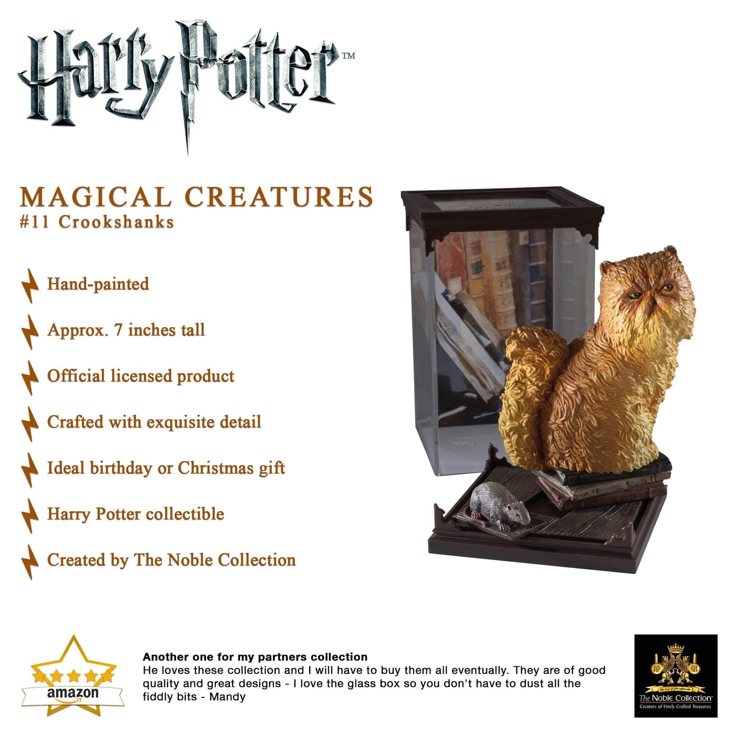 The Noble Collection Harry Potter Crookshanks Magical Creature - 7" Orange Plastic (Model NN7680)