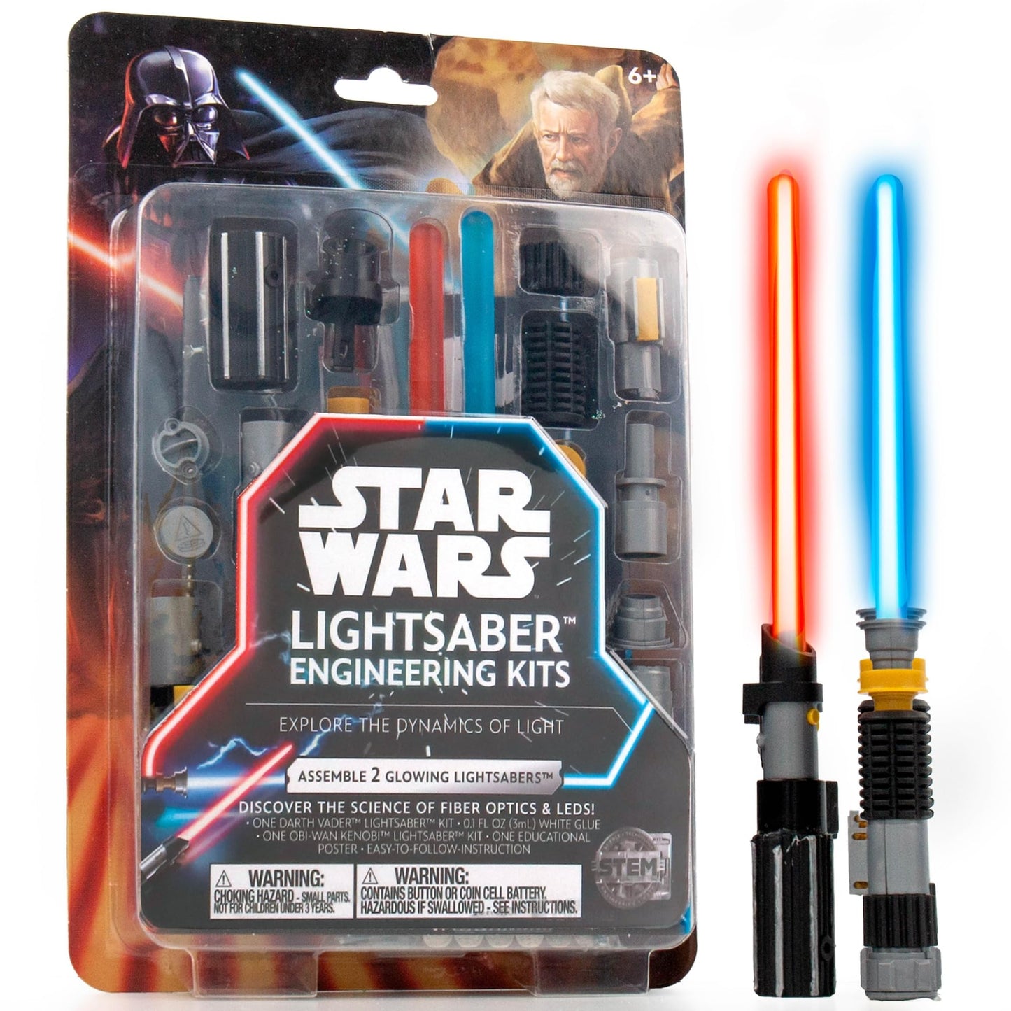 Star Wars Construct Your Own Lightsabers - Build 2 for Kids  OBI Wan Kenobi & Darth Vader  6 Year Old Boy Gifts  Toys  Collectible Stuff