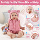 Vollence 12 inch Silicone Baby Dolls Lifelike Realistic Silicone Babies Reborn Real Newborn Baby Dolls with Feeding Accessories - Girl