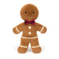 Jellycat Jolly Gingerbread Fred Stuffed Toy - Large 13" Christmas Plush Décor, Polyester