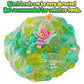 Crystal Slime With Green & Yellow Bead, Stretchy & Non-Sticky Crunchy Sensory Toy, Party Favors For Kids, Girls & Boys Gifts For