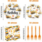 Bqk 96 Pcs Construction Plates And Napkins Construction Party Decorations Construction Paper Plates Construction Birthday Party