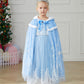 Purfeel Girls Princess Cape For Elsa Kids Warm Hooded Cloak Dress Up L 7-10Years