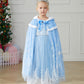 Purfeel Girls Princess Cape For Elsa Kids Warm Hooded Cloak Dress Up L 7-10Years