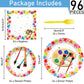 96 Pcs Art Plates And Napkins Party Supplies Paint Tableware Set Painting Theme Party Decorations Favors For Art Paint Birthday
