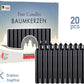 BRUBAKER Tree Candles - Pack of 20 - Black - 3 x  Inches (9.5 x 1.27cm) - Made in Europe - Christmas Wax Candles for Pyramids, C