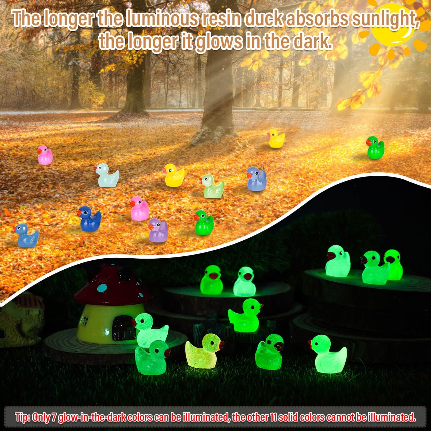 selizo 180Pcs Mini Resin Ducks, Tiny Duck for Micro Landscape Fairy Garden, Dollhouse Ornament for Hide and Seek Prank, Party Fa