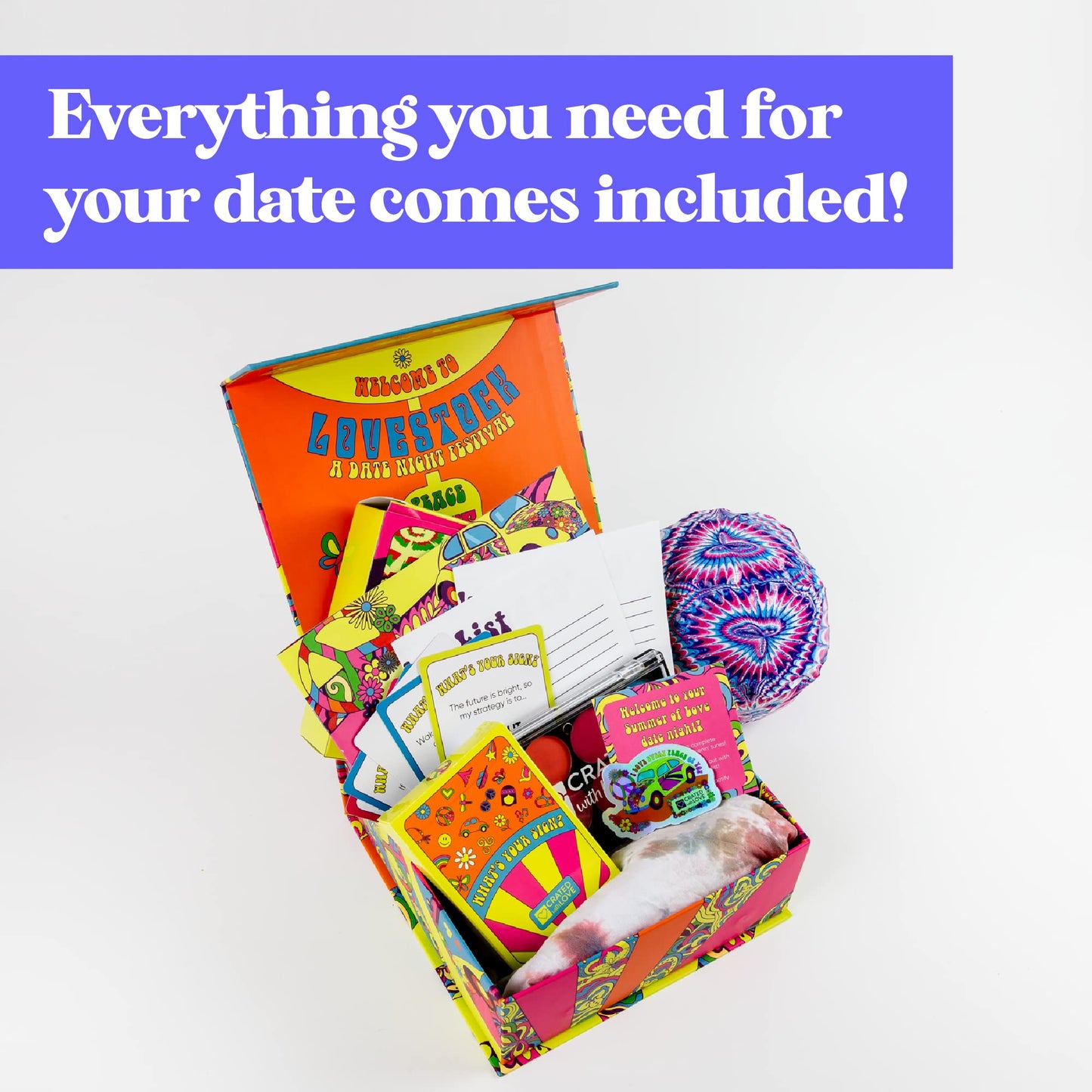 Cratedwithlove Date Night Box - Fun And Adventurous Romantic Gift For Couples - Date Night Games With Exciting Date Ideas For Co