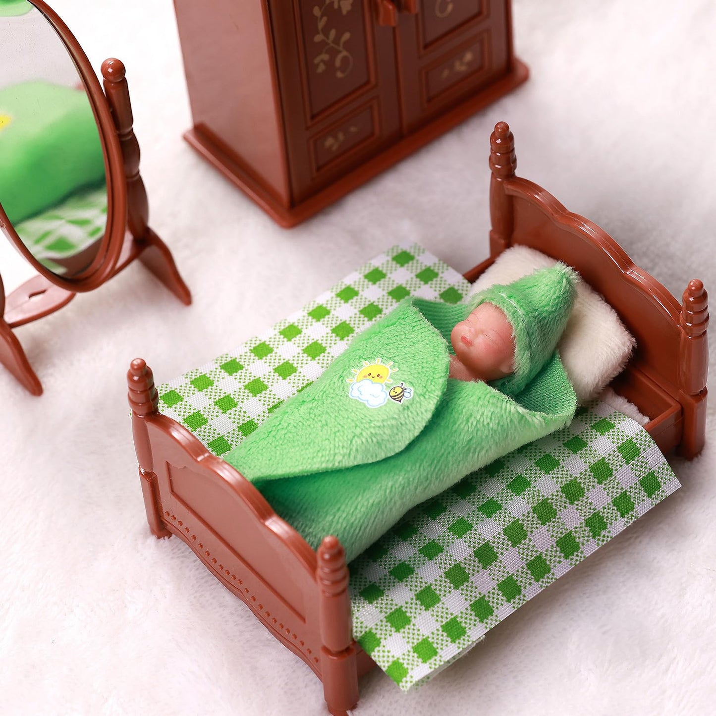 Babeside Mini Silicone Baby Dolls, 3 Inch Realistic-Newborn Full Silicone Cute Little Baby Dolls Tiny Real Life Miniature Baby Dolls With Playset Accessories For Girls Kids