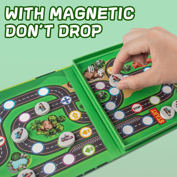 Magnetic Car Race Game For Kids 3-8 - Perfect Travel Toy For Toddlers - Fun Road Trip & Airplane Activity - Camping Game Essenti