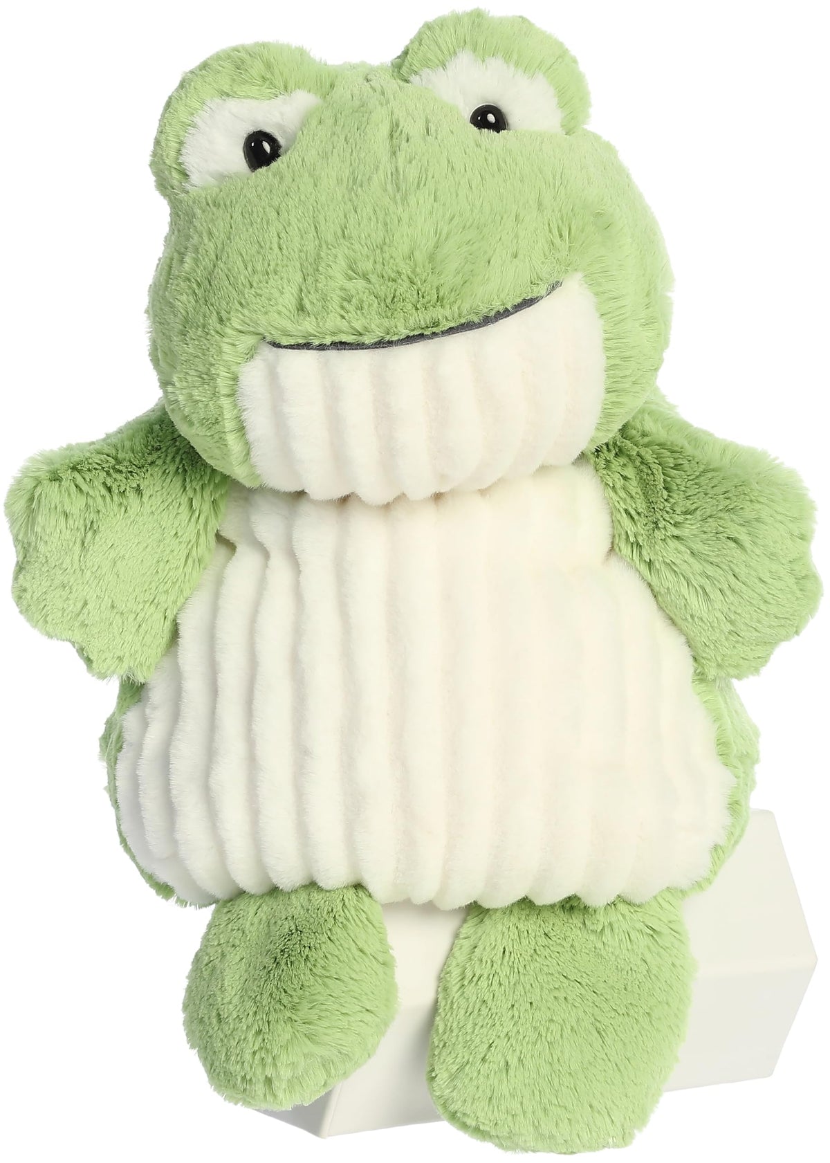 Aurora Cuddly Huggle Pals Fuzzy Frog Stuffed Animal  Weighted Comfort  Endless Snuggles  Green 12.5 Inches