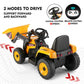 Joyldias 12V Ride On Excavator With 2.4Ghz Remote Control, Electric Construction Vehicle Bulldozer For Kids Digger With 3 Speeds, Bluetooth, Microphone Jack, Music, Lights, Yellow