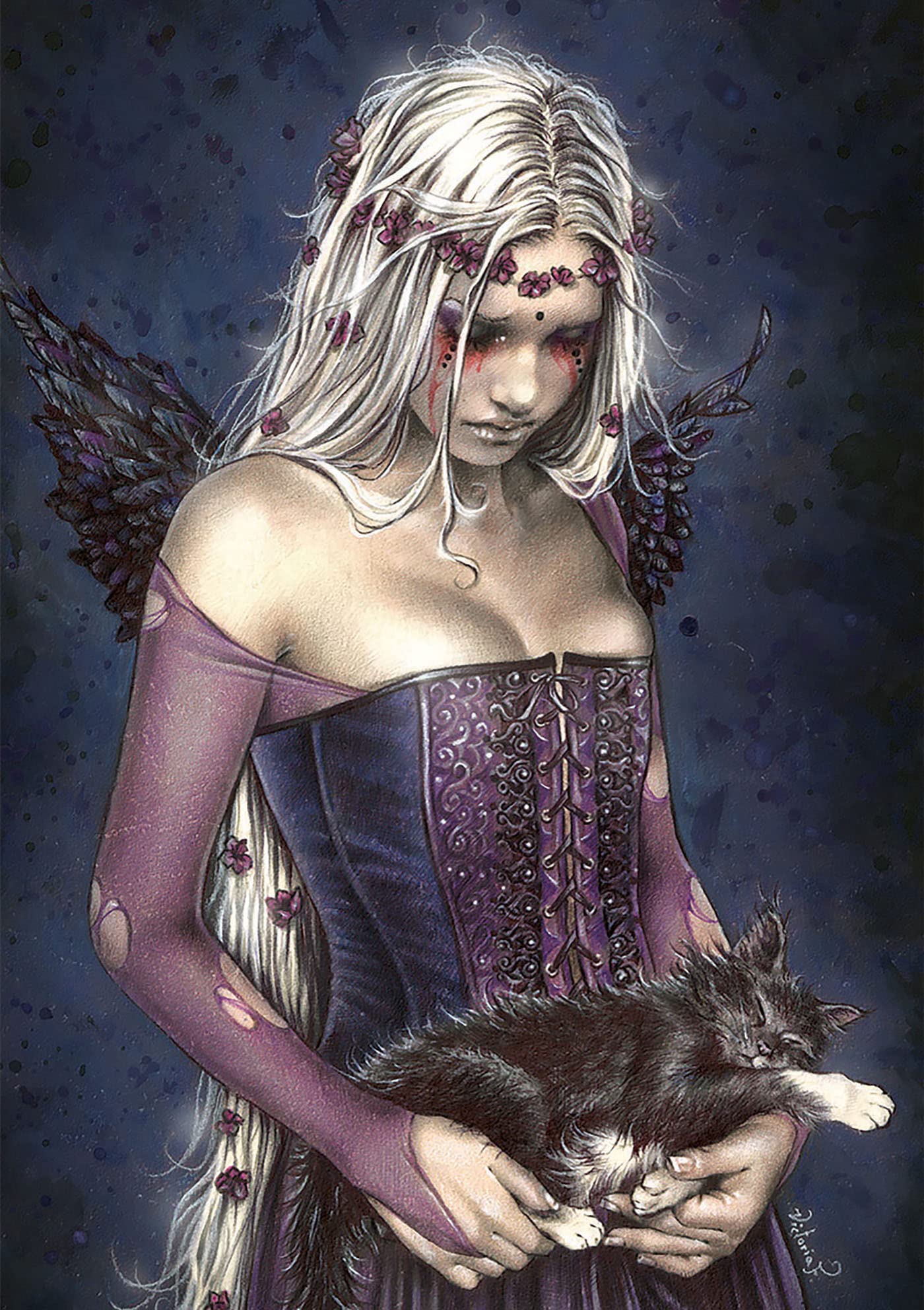 Educa 1000 Piece Puzzle - Angel of The Death by Victoria Francés, Cardboard, Model 19027