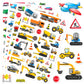 Construction Cars And Trucks Stickers 665 Counts Transportation Waterproof Car Adhesive Sticker Birthday Invitations Envelops Decorations Party Goodie Gifts Bags School Game Class Rewards