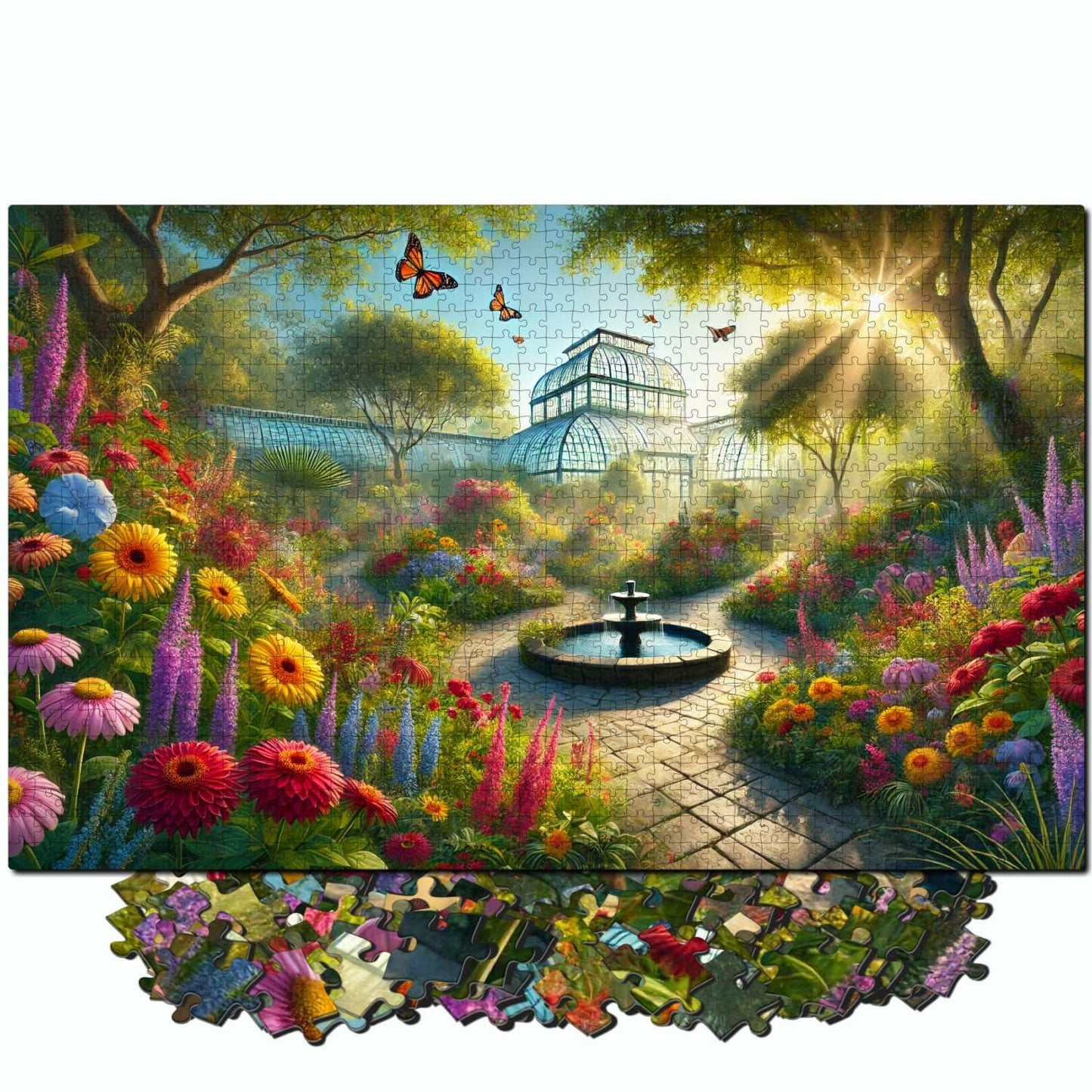 Jigsaw Puzzles for mature-themeds 1000 Pieces - Challenging Colorful and Unique with Large Poster - Letters on Back - AI Art - Rompecabezas para mature-themedos - Gifts for mature-themed  Couples  Teens (Botanical Garden)