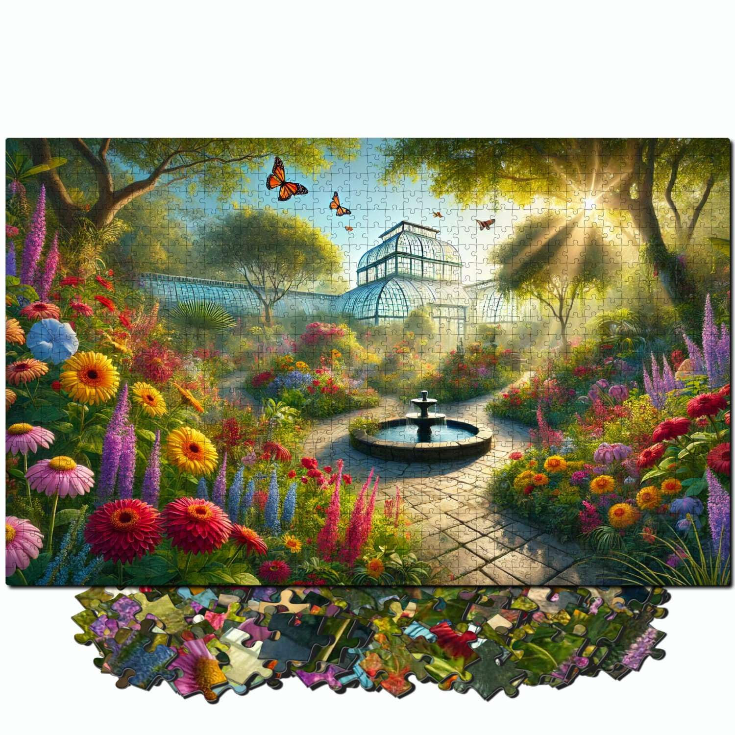 Jigsaw Puzzles for mature-themeds 1000 Pieces - Challenging Colorful and Unique with Large Poster - Letters on Back - AI Art - Rompecabezas para mature-themedos - Gifts for mature-themed  Couples  Teens (Botanical Garden)