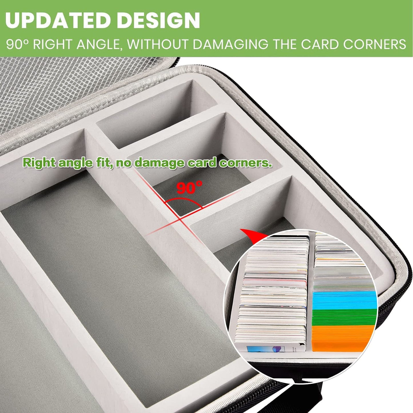 Card Deck Case For Trading Cards, Card Storage Box Holder For Magic The Gathering Booster/For Cards Against Humanity/For Cah Tcg Mtg Commander/For Yugioh/Football/Topps Sports Collectible Cards(Grey)