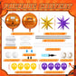 Kasyat Basketball Balloon Column Stand Kit - 4D Gold Purple Star Balloons, Yellow & Purple Arch, Model AU-Kasyat-1500