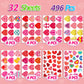Valentines Stickers, 32 Sheets Cute Heart Stickers, Valentines Day Stickers for Kids, Class Gifts for Kids Classroom School, Cra