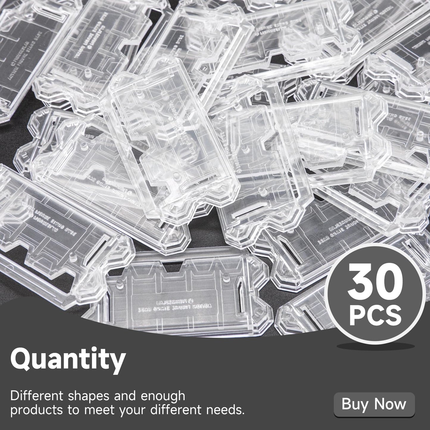 Nc Ebco 30 Pieces Action Figure Display Stands Clear Doll Model Support Stand For 3 75 Inch Action Figures  Transparent Action F