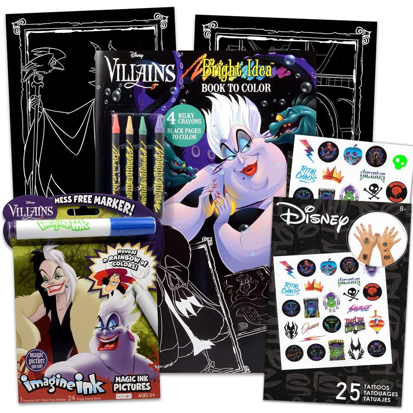 Classic Disney Disney Villains Coloring and Activity Book Set for Toddlers, Kids ~ Villains Bright Ideas Coloring Book and Imagi