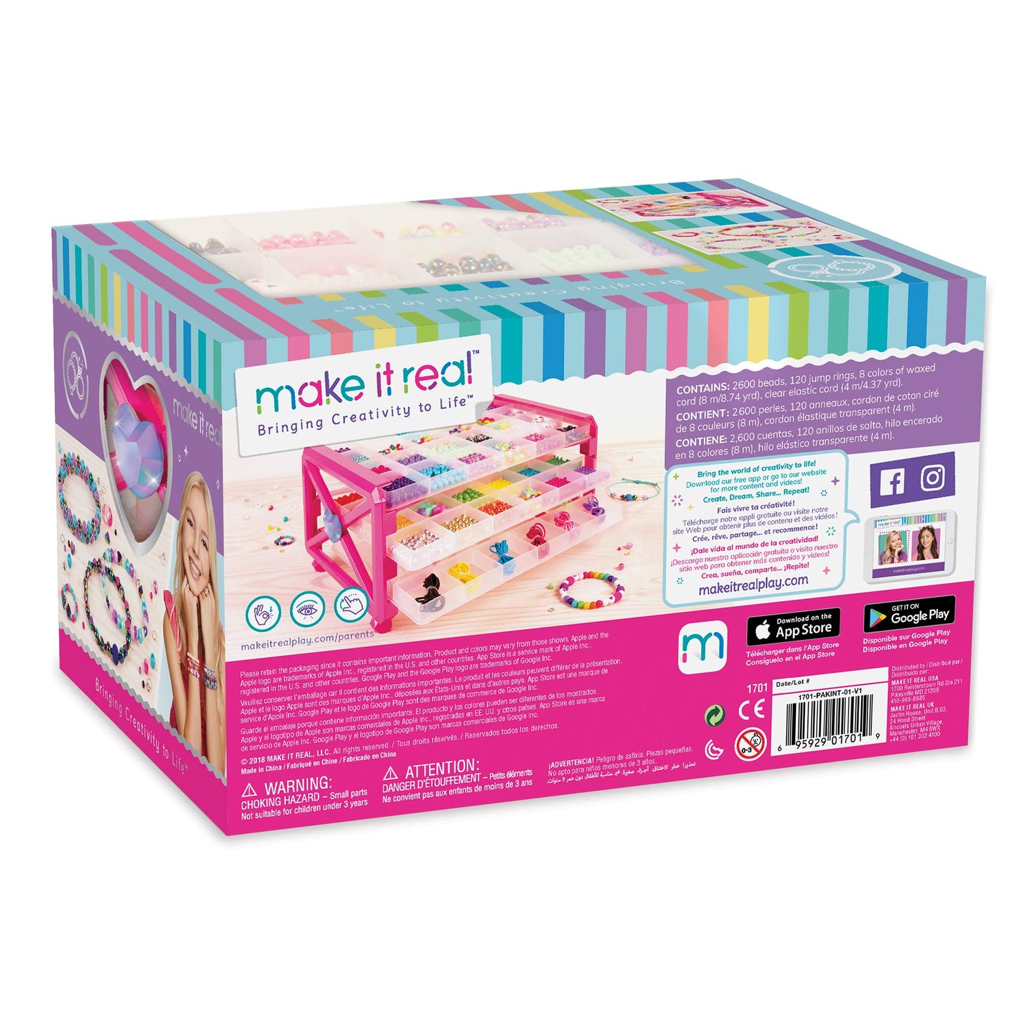 Make It Real - Ultimate Bead Studio. DIY Tween Girls Beaded Jewelry Making Kit. Arts and Crafts Kit Guides Kids to Design and Cr