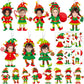 Dianelhall 24 Sets Christmas Elf Craft Kit DIY Elf Picture Frame Crafts Holiday Party Picture Frames with Xmas Dress up Sticker 