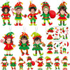 Dianelhall 24 Sets Christmas Elf Craft Kit DIY Elf Picture Frame Crafts Holiday Party Picture Frames with Xmas Dress up Sticker 