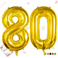 Smlpuame 40 Inch Number Balloon 0-9 Gold Large Number 80 Balloons,Digital Balloons For Birthday Party Celebration Decorations Su