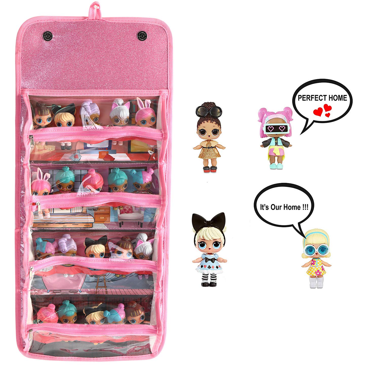 Leeche Storages & Display Case For Dolls Compatible With All Lol Surprise Dolls,Easy Carrying Storage Organizer Clear View Case(