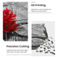 najiaxiaowu mature-themed Puzzle Classic Jigsaw Puzzle 1000 Pieces Wooden Puzzle DIY Black and White Bridge and Red Tree Modern Home Decor Intellectual Game Wall Art Unique Gift 75x50cm